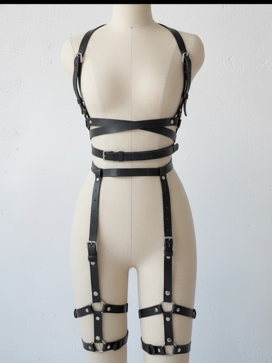 Full Body Black Harness Set New